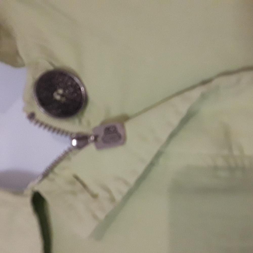 *C4 - VINTAGE OLEG CASSINI SPORT SZ. L 100% COTTON LIME GREEN JACKET - Picture 4 of 5